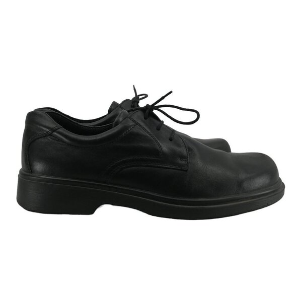 Ecco Black Lace Up Leather Oxford Shoes Size 44 US 10 10.5 Classic Shock Point - Picture 7 of 11